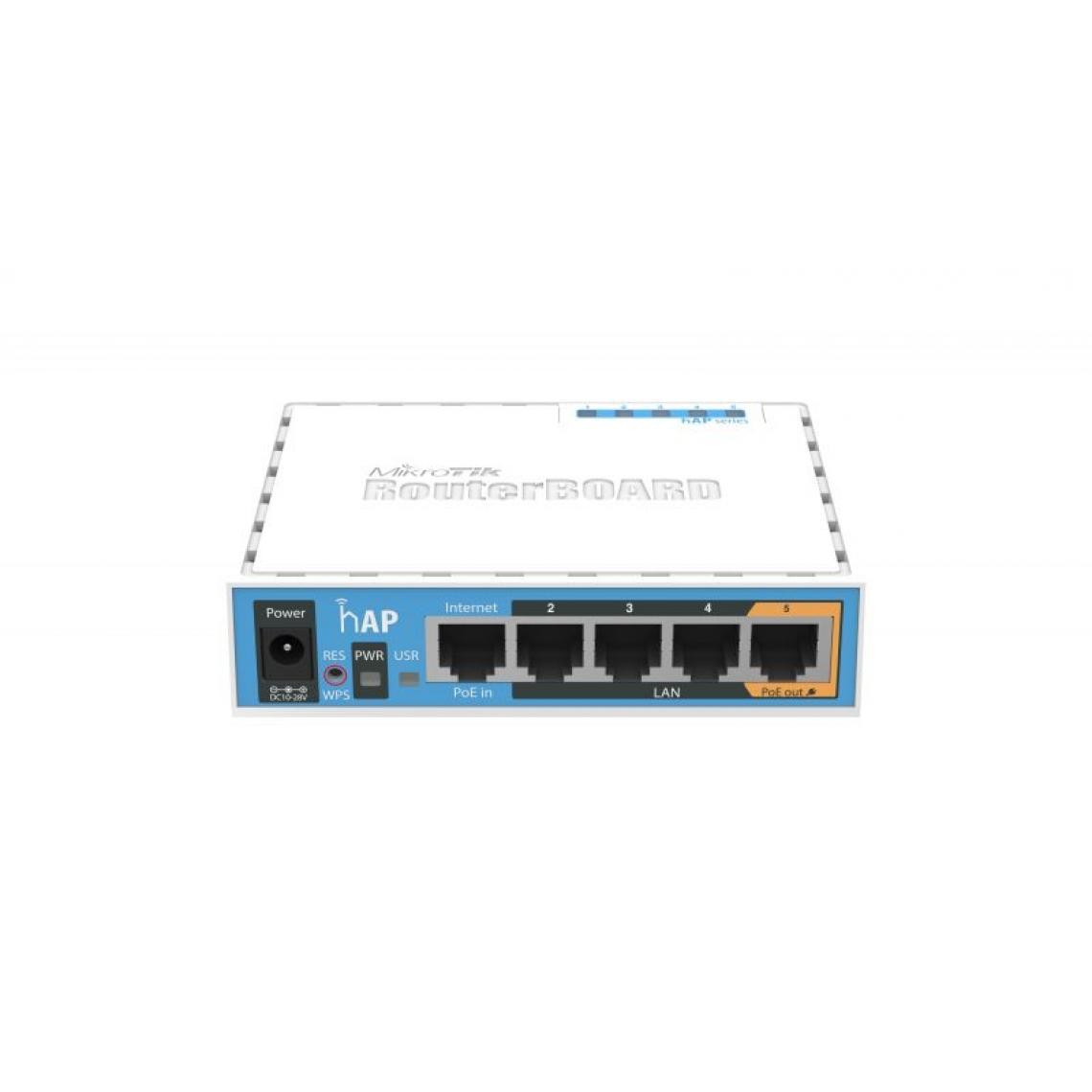 Mikrotik - Mikrotik hAP Blanc Connexion Ethernet, supportant l'alimentation via ce port (PoE) - Modem / Routeur / Points d'accès