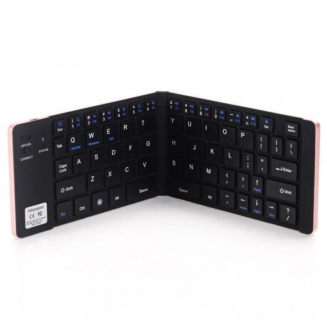 Justgreenbox - Mini clavier sans fil portable 66 touches pliant avec support pour téléphone/tablette/ordinateur portable, Noir - Clavier