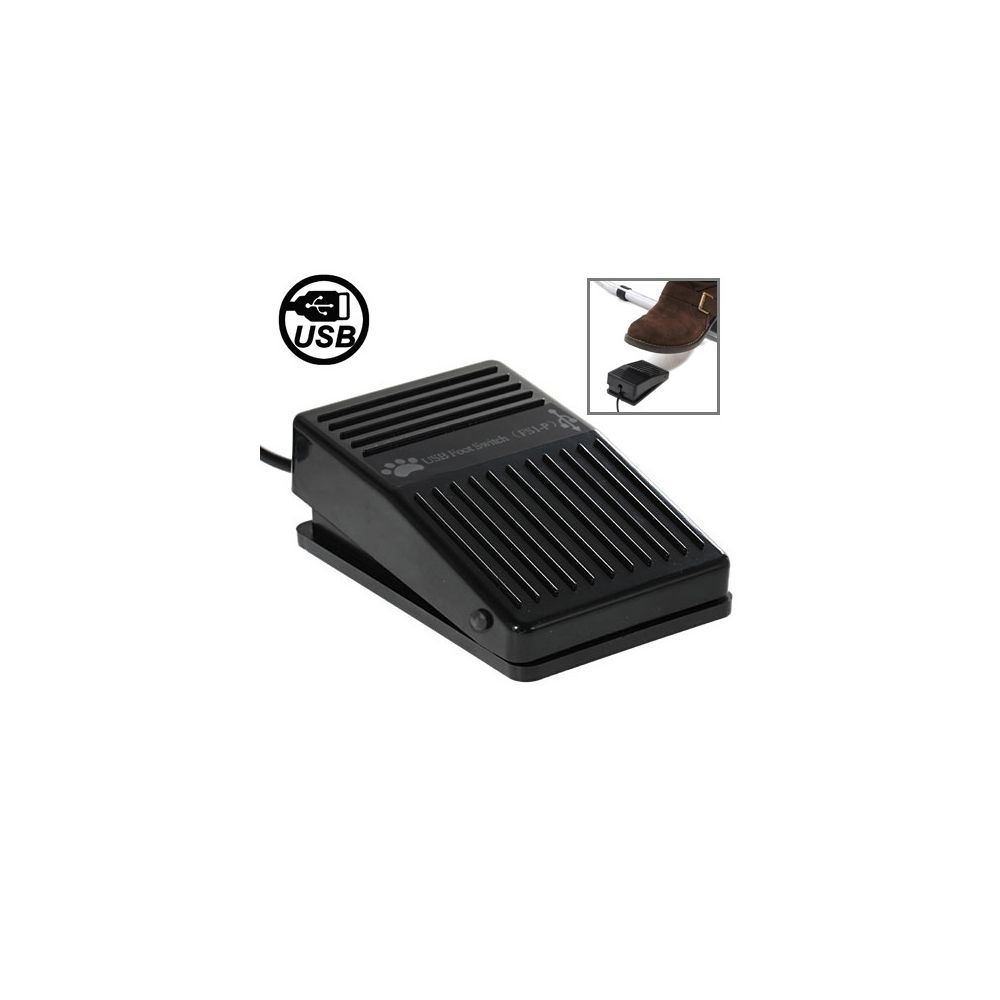 Wewoo - Gadgets noir pour ordinateur Commutateur de commande de pédale de pied USB Adaptateur de clavier de de jeu - Joystick