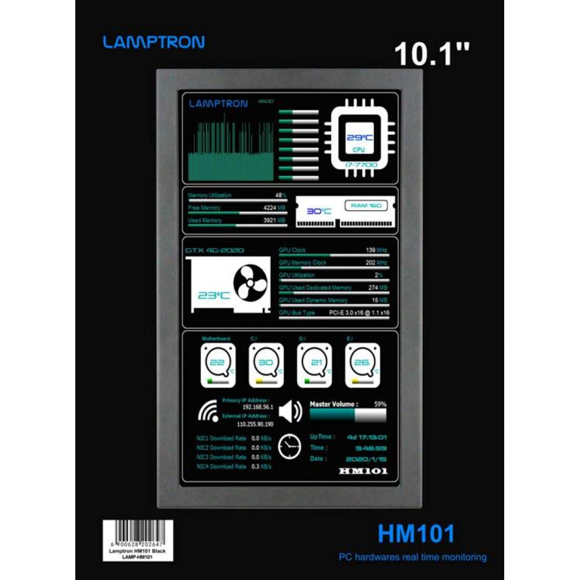 Lamptron - HM101T - Hardware Monitor - Moniteur PC
