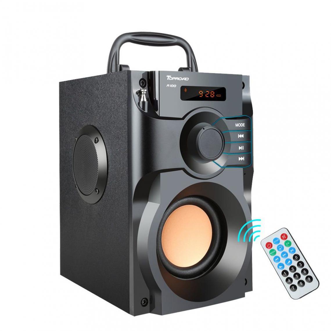 Generic - Haut-parleur Portable TOPROAD  A100 , Bluetooth sans fil avec stéréo, caisson de basses et Radio pour la Danse extérieur , Compatible avec Android, iPhone et Ordinateurs Portable  19 * 15.5 * 12 cm -  Noir  - Enceinte PC