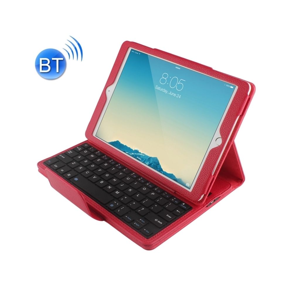 Wewoo - Clavier QWERTY rouge pour iPad Air 2 Bluetooth Litchi Texture Smart Cover Housse en cuir avec support et fonction de sommeil - Clavier