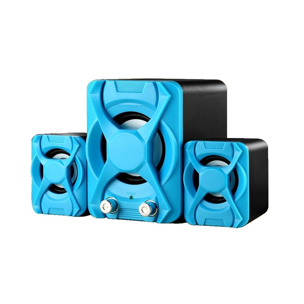 Wewoo - Enceinte Bluetooth Haut-parleur filaire Subwoofer Stéréo Basse USB 2.1 3D Atmosphère PC Haut-parleurs portables pour ordinateur portable (bleu) - Enceinte PC