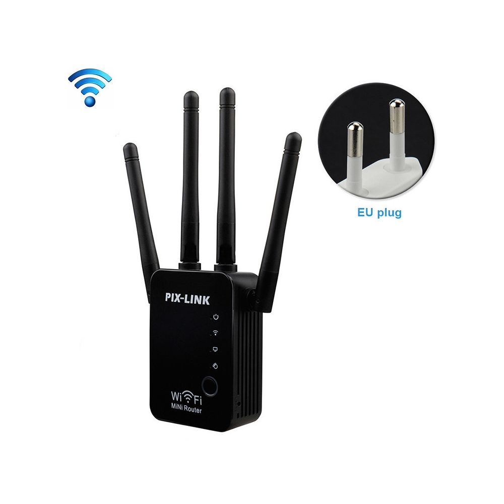 Wewoo - Routeur sans fil Répéteur de WiFi intelligent avec 4 antennes WiFispécification de prise UE noir - Répéteur Wifi