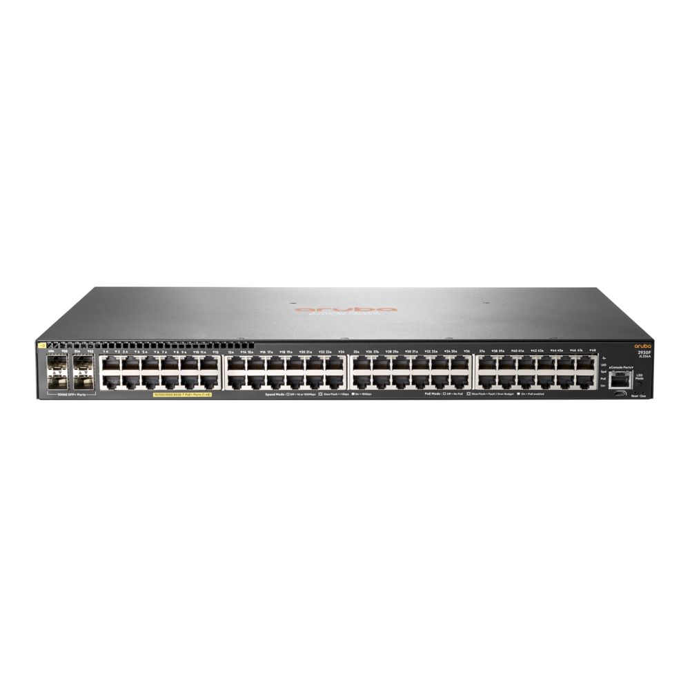 Hp - Aruba, a Hewlett Packard Enterprise company Aruba 2930F 48G PoE+ 4SFP+ Géré L3 Gigabit Ethernet (10/100/1000) Gris 1U Connexion Ethernet, supportant l'alimentation via ce port (PoE) - Switch