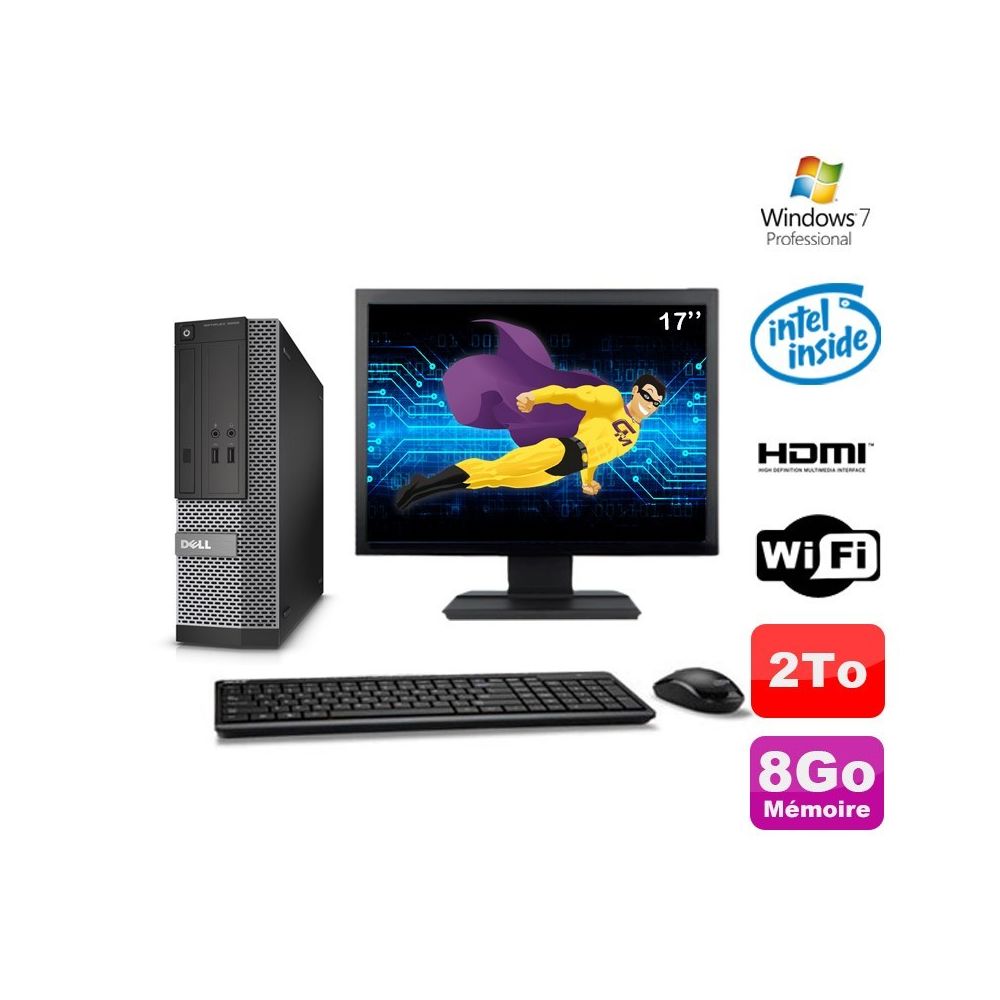 Dell - Lot PC DELL 3010 SFF G2020 DVD 8Go 2To HDMI Wifi W7 + Ecran 17"""" - PC Fixe