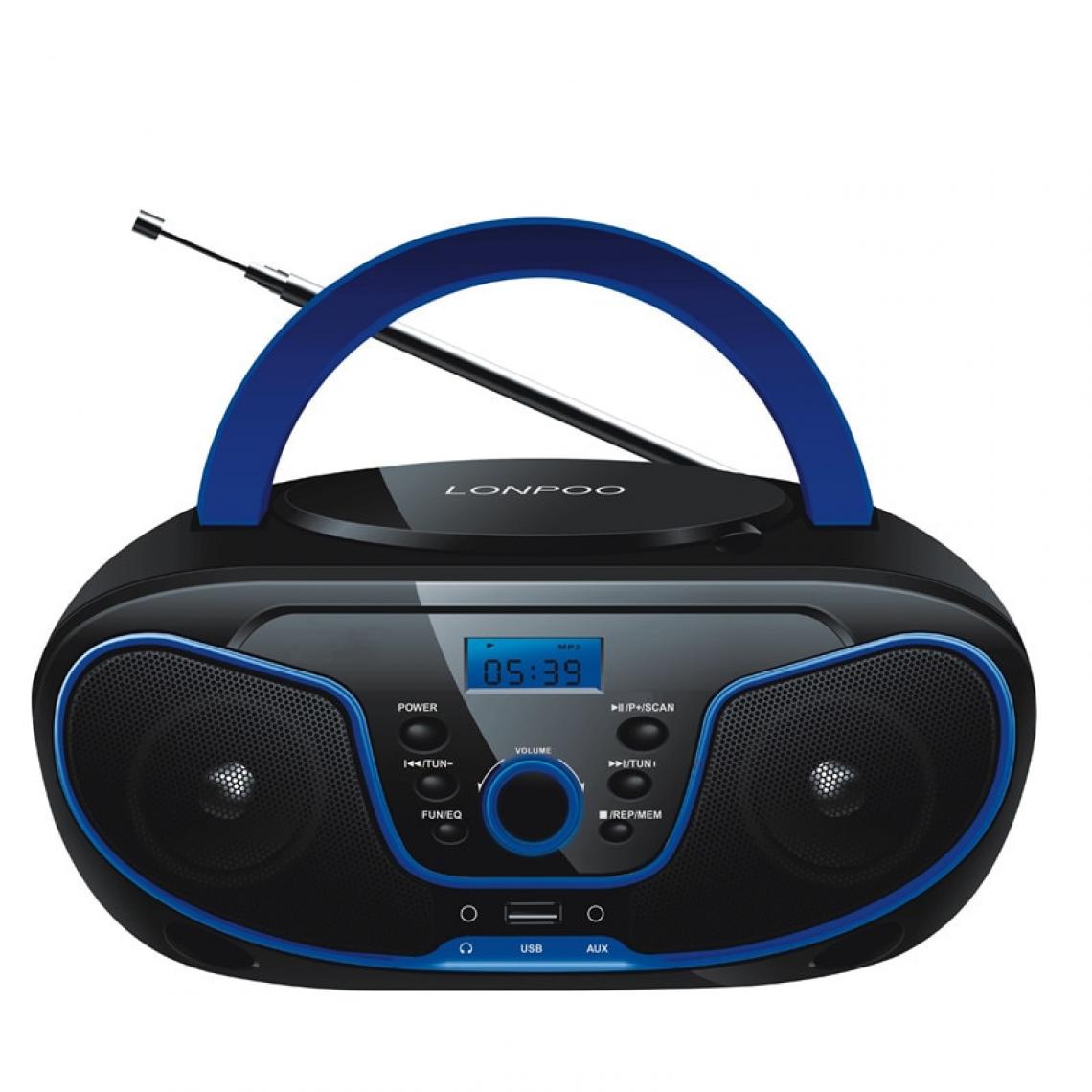 Universal - Haut-parleurs Mini lecteur CD portable haut-parleur Bluetooth MP3 USB FM radio casque sans fil haut-parleur stéréo auxiliaire | Haut-Parleur portable (noir) - Enceinte PC