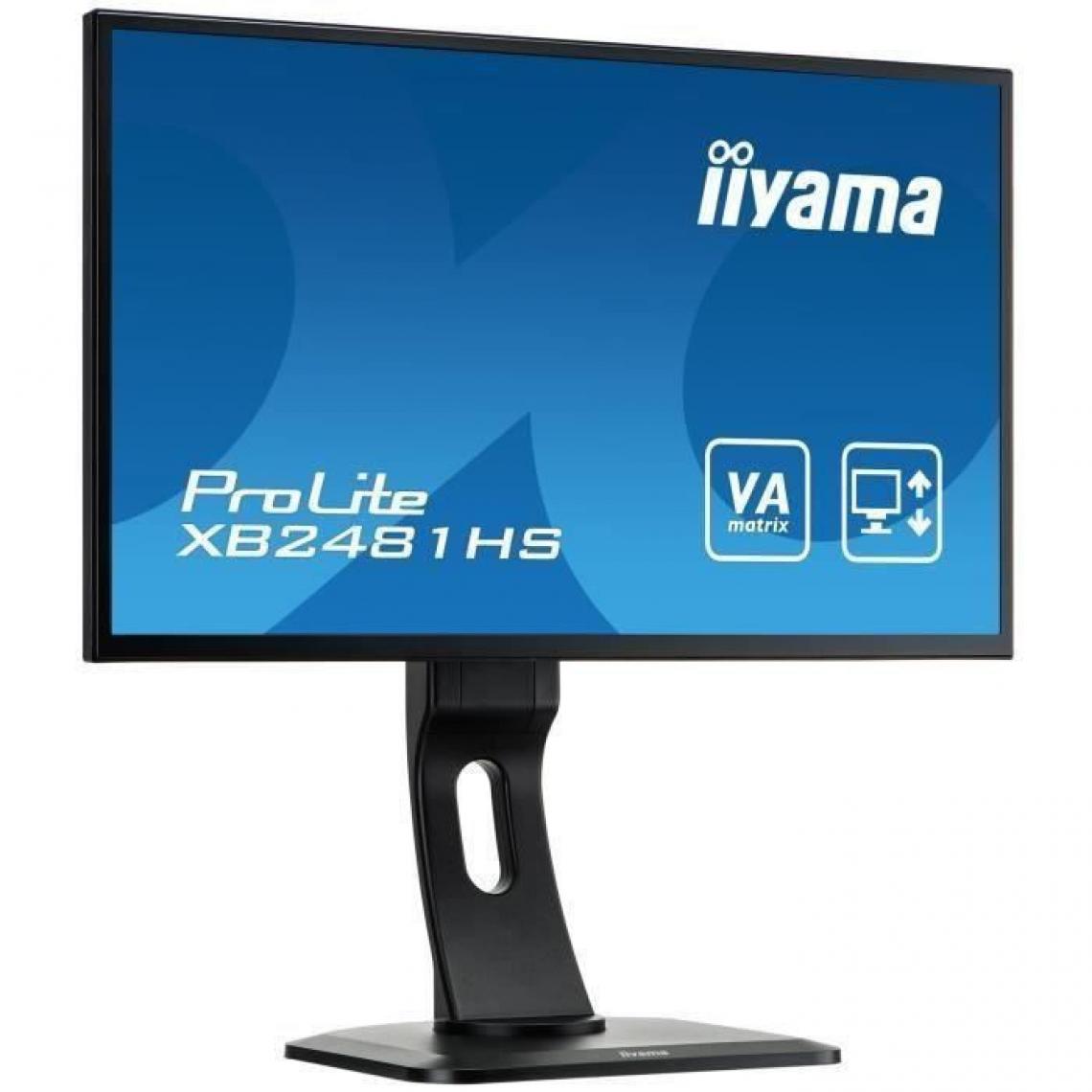 Iiyama - Ecran PC - IIYAMA ProLite XB2481HS-B1 - 24 FHD - Dalle TN - 2ms - DVI-D/VGA/HDMI - Moniteur PC