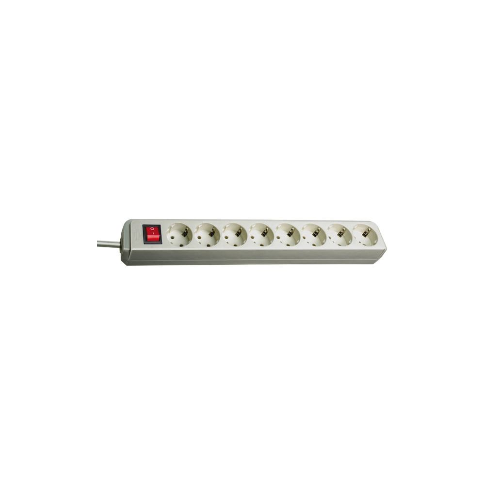 Brennenstuhl - Brennenstuhl Prolongateur multiprise Eco-Line avec interrupteur, câble 1,5 mm² Ø , 8 prises Gris clair - Blocs multiprises