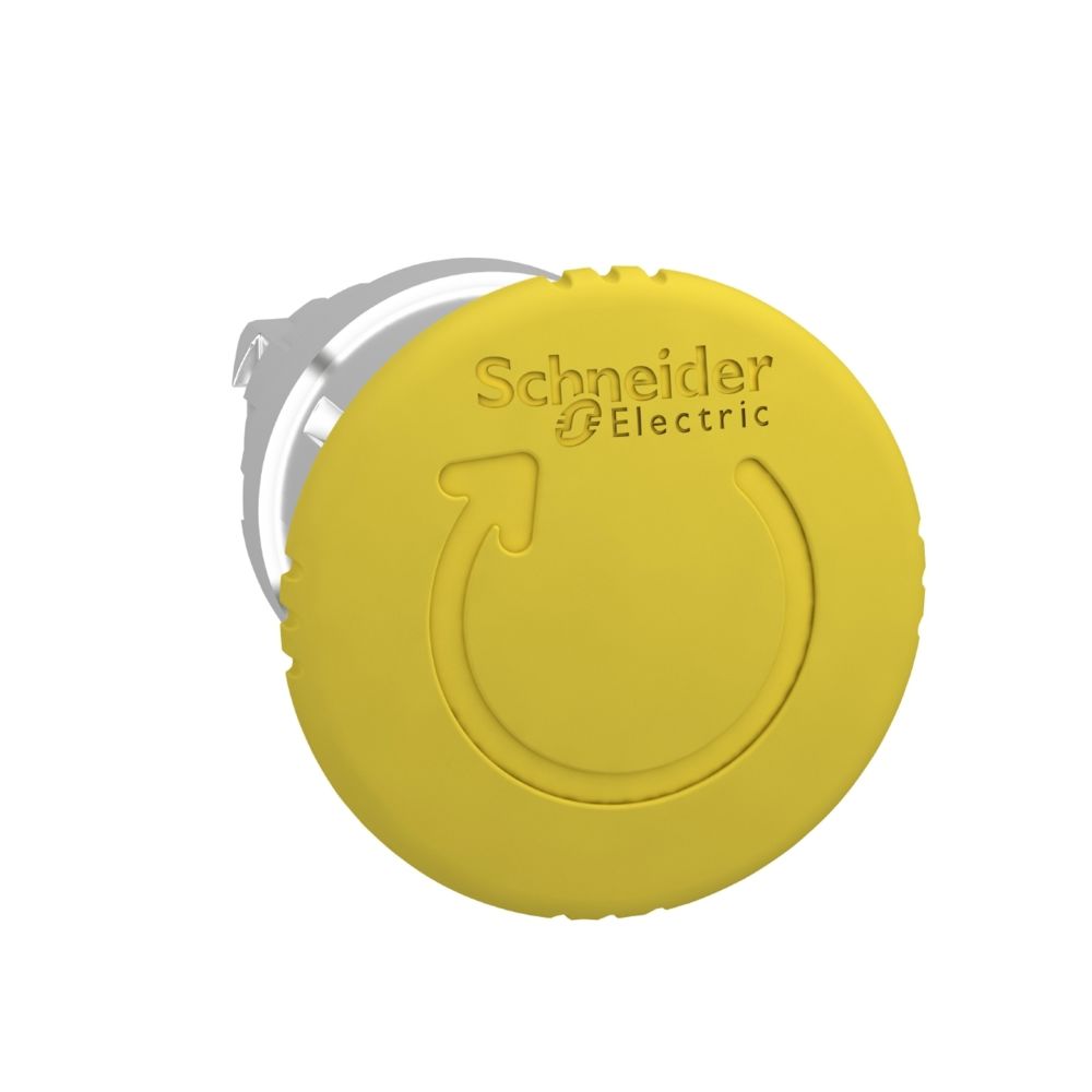 Schneider Electric - tête coup de poing - jaune - tourner pour déverouiller - d40 - schneider zb4bs55 - Autres équipements modulaires