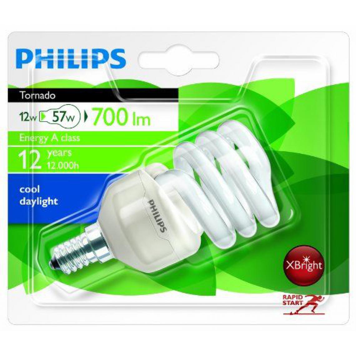Philips - Philips 929689351602 Tornado T2 12 W E14 CDL 1BL/6 Ampoules à Economie d'énergie 230V - Ampoules LED