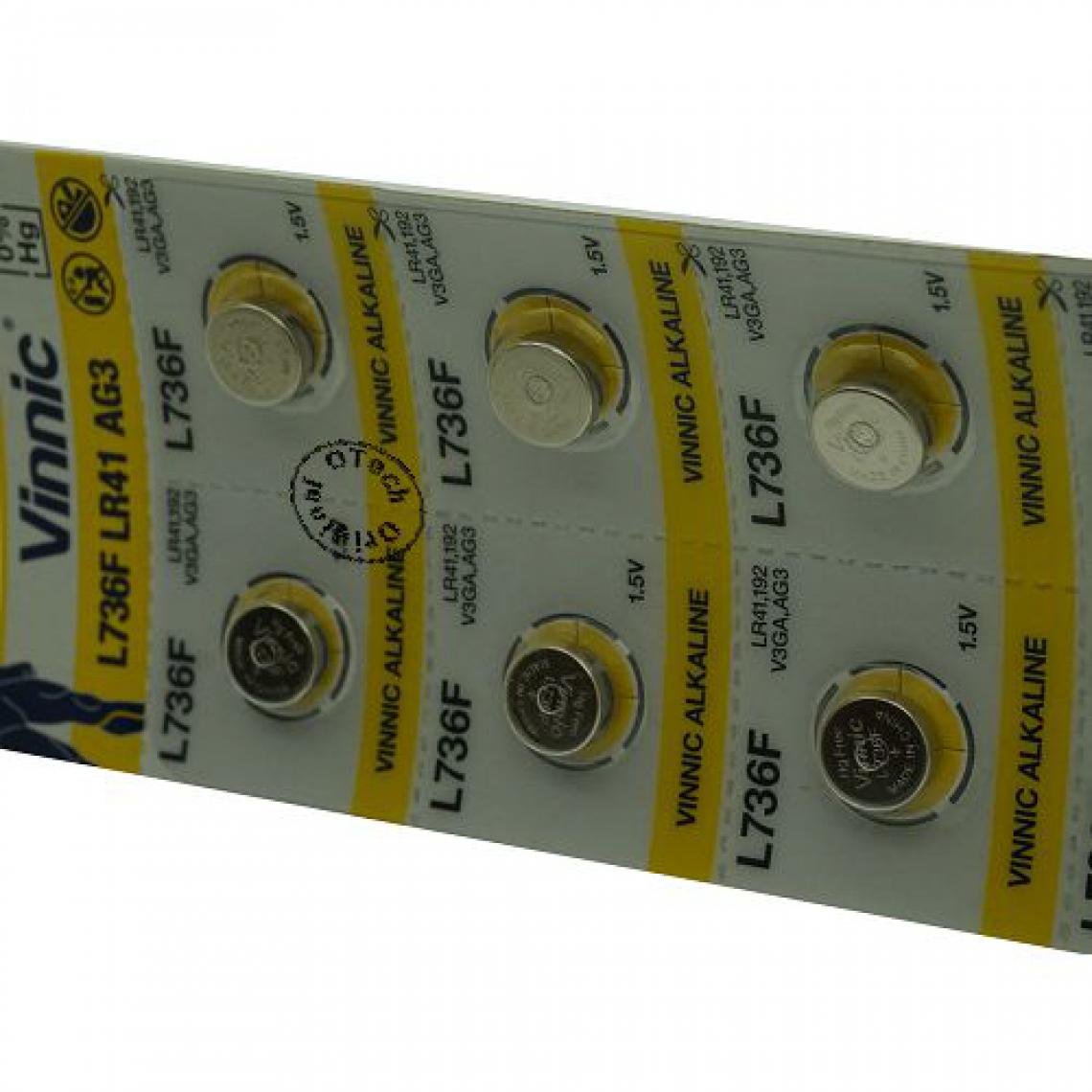 Otech - Pack de 10 piles Vinnic pour VINNIC L736 - Piles rechargeables