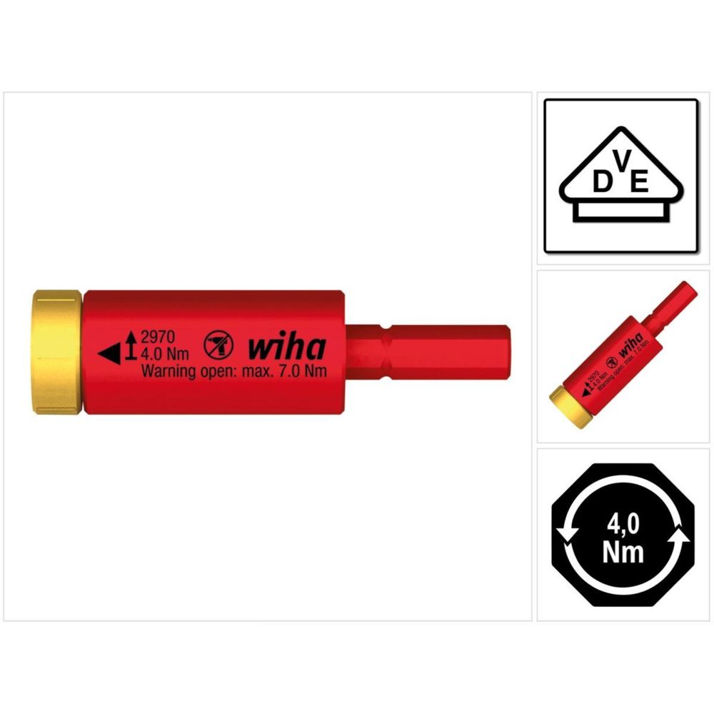 Wiha - Wiha Adaptateur de couple Easy Torque 4,0 Nm pour slimBits - Tournevis