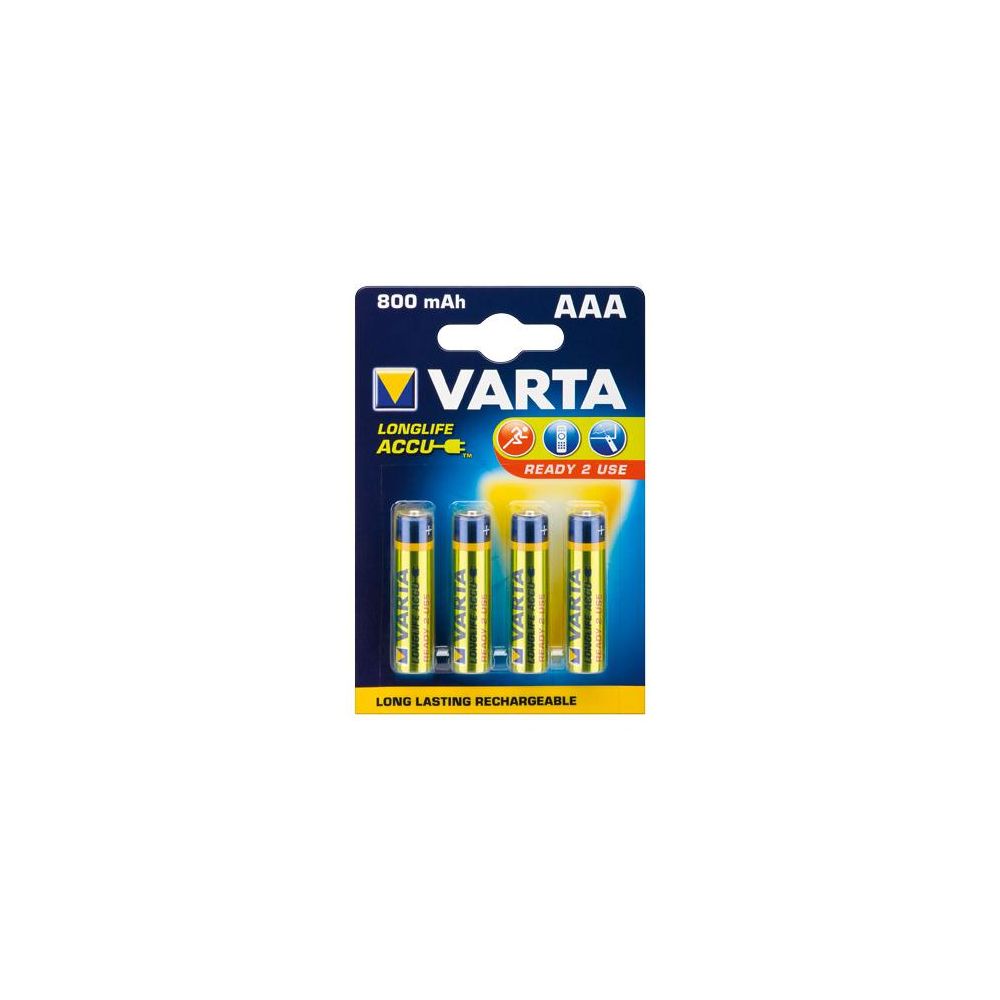 Varta - 4 piles 1,2V LR03 rechargeables Varta 56703 - Piles rechargeables