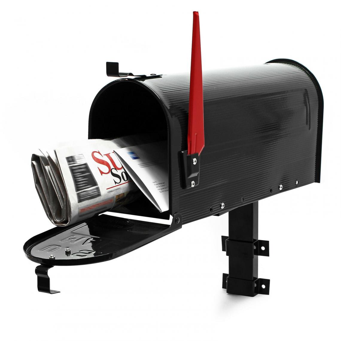 Helloshop26 - Us mailbox boite aux lettres design américain noir montage au mur poste 16_0000334 - Boîte aux lettres