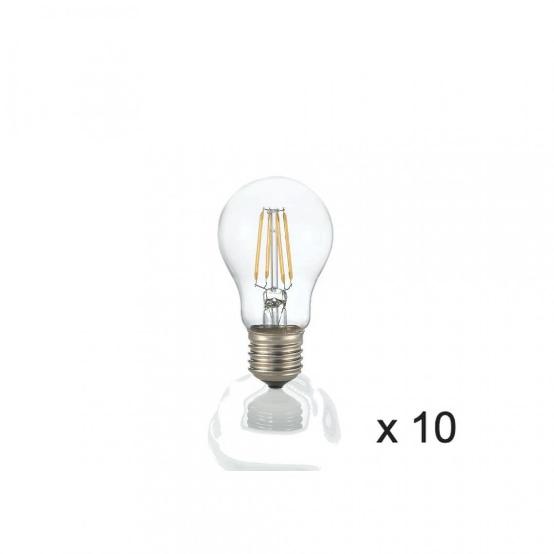 Ideal Lux - Ampoule (x10) 8W E27 Transparent D6 119571 - Ampoules LED