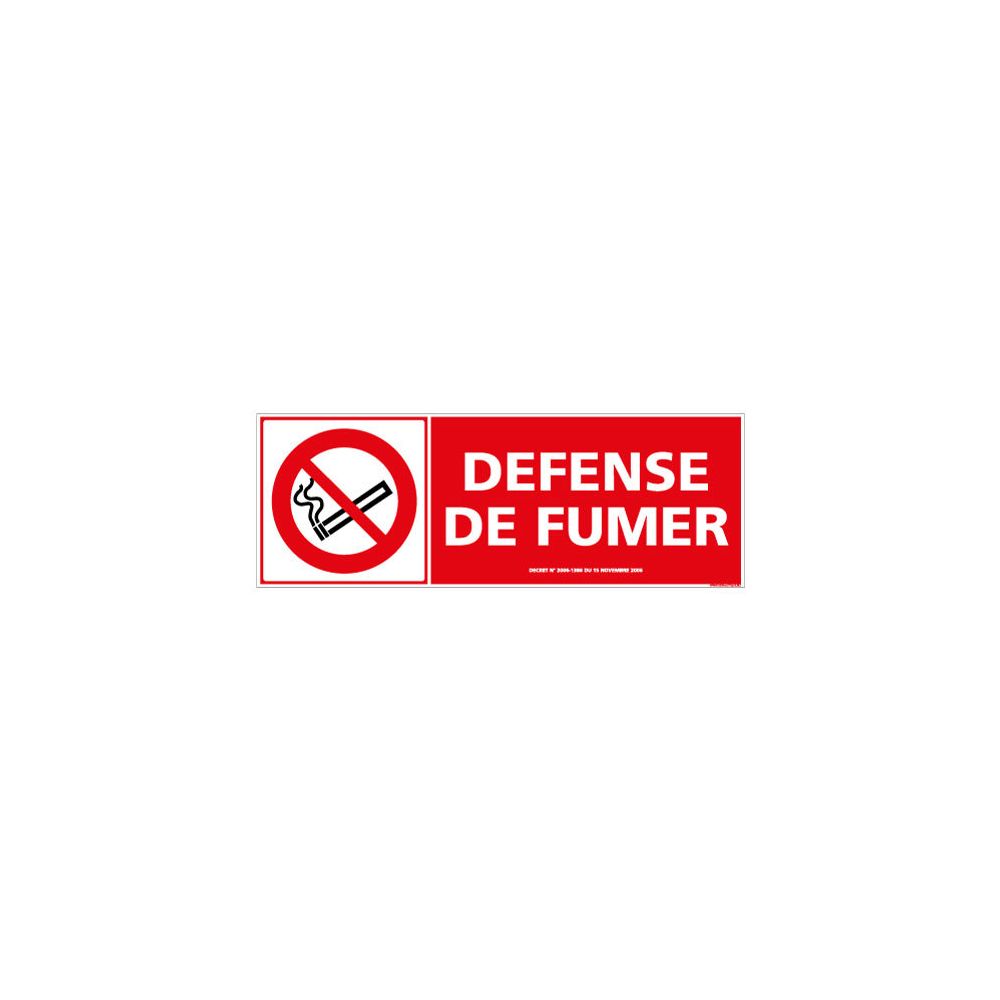 Signaletique Biz - Adhésif Défense de Fumer - Dimensions 350x125 mm - Protection anti-UV - Extincteur & signalétique