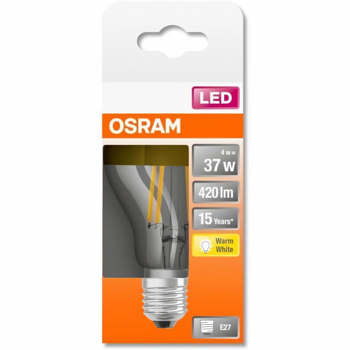 Osram - OSRAM Ampoule LED Standard clair filament Mirror or 4W=37 E27 chaud - Ampoules LED