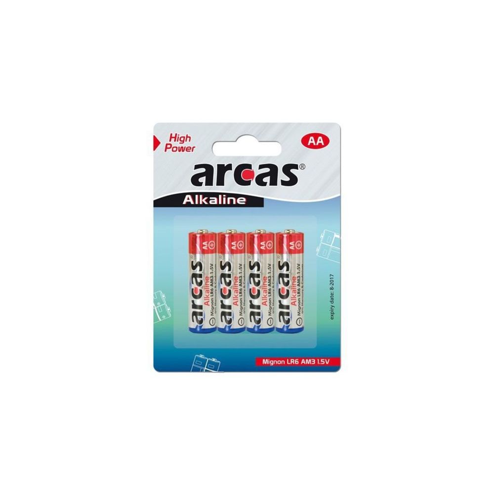 marque generique - Pack de 4 piles Alcaline Mignon AA Arcas - Piles rechargeables