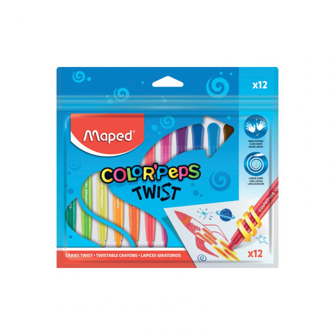 Maped - Maped Crayon de cire COLOR'PEPS TWIST, 12 en blister () - Outils et accessoires du peintre