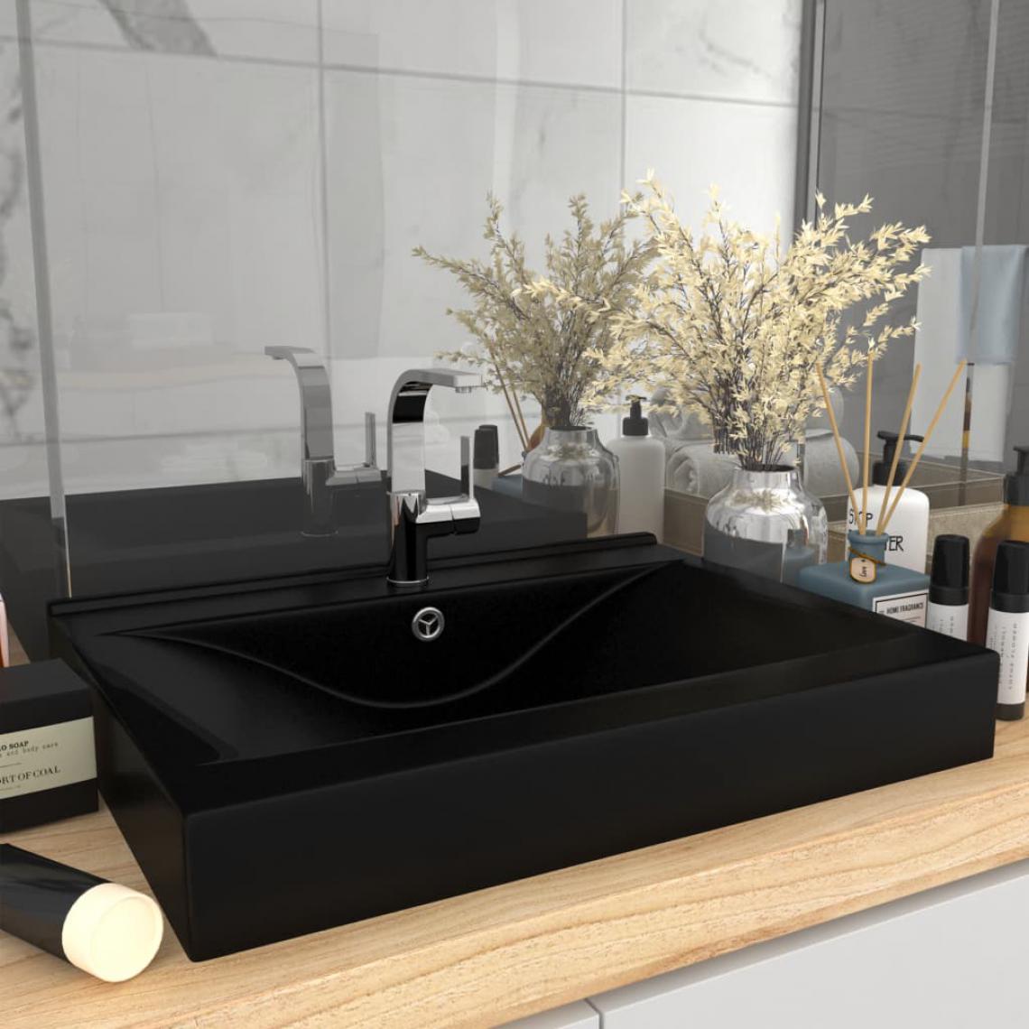 Icaverne - Distingué Éviers et lavabos ligne Dili Lavabo avec trou de robinet Noir mat 60x46 cm Céramique - Lavabo