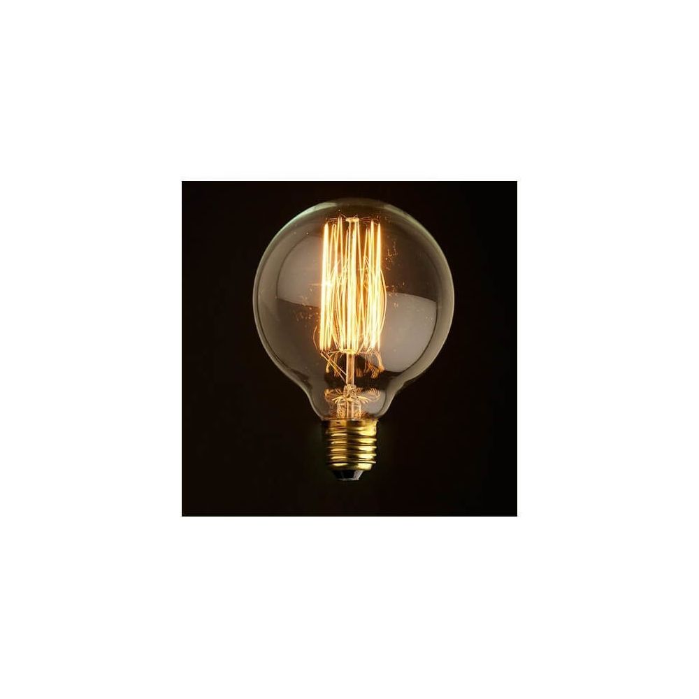 Kosilum - Ampoule ronde E27 Verre ambré filament incandescente 40W - Blanc chaud - Ampoules LED