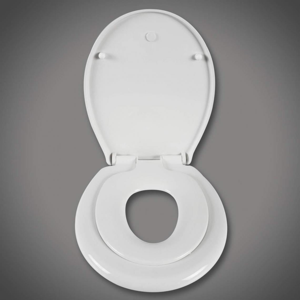 Helloshop26 - Abattant WC siège de toilette pour enfant familial siège de toilette à fermeture douce blanc 19_0000680 - Abattant WC