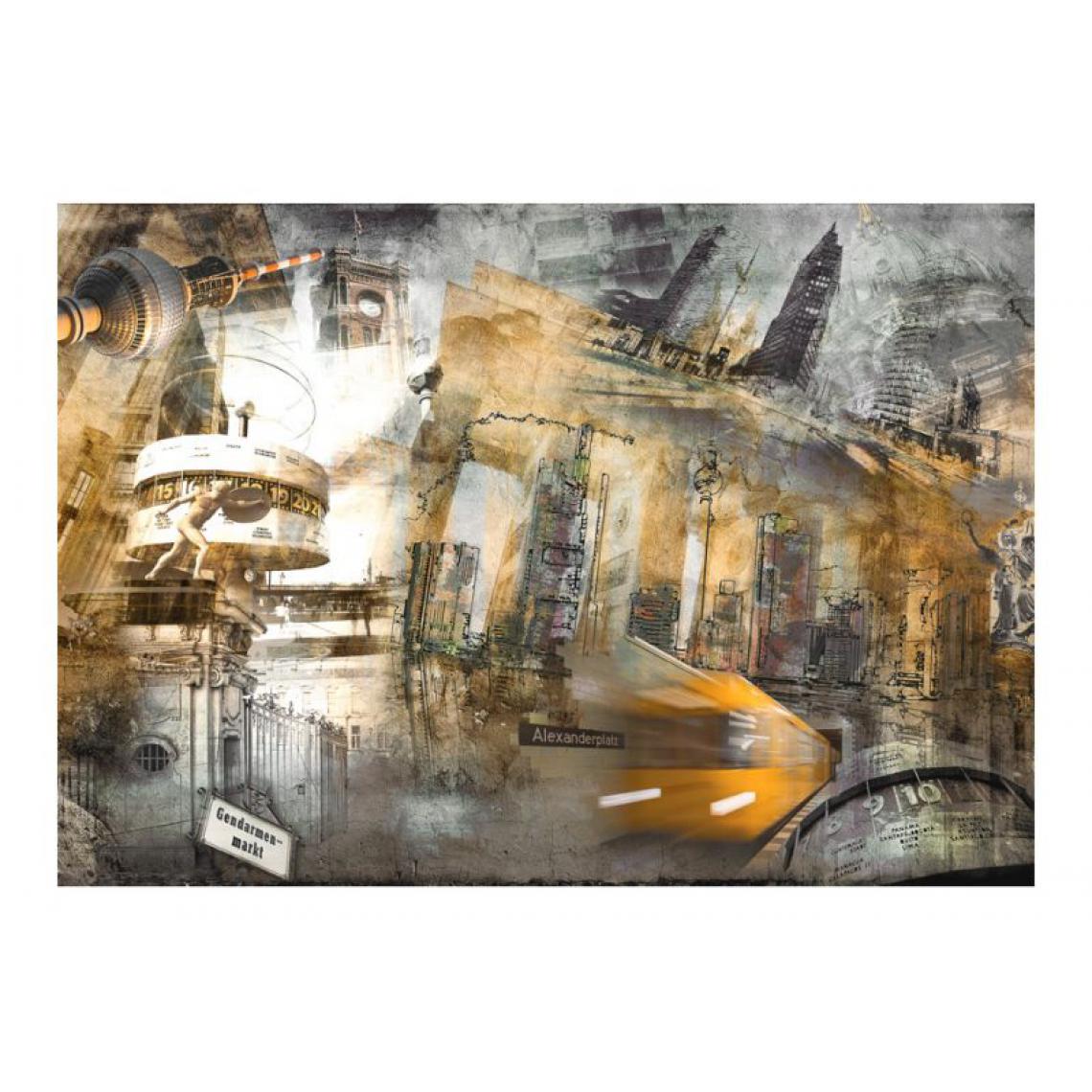 Artgeist - Papier peint - Berlin - collage (orange) .Taille : 300x210 - Papier peint