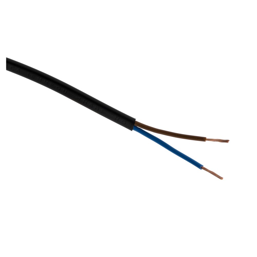 Zenitech - Câble d'alimentation électrique HO3VVH2-F 2x 0,75 Noir - 5m - Fils et câbles électriques