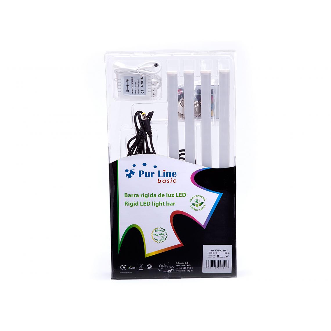 Purline - Kit de 4 barres rigides translucides de 5050 LED SMD RGB - Ruban LED