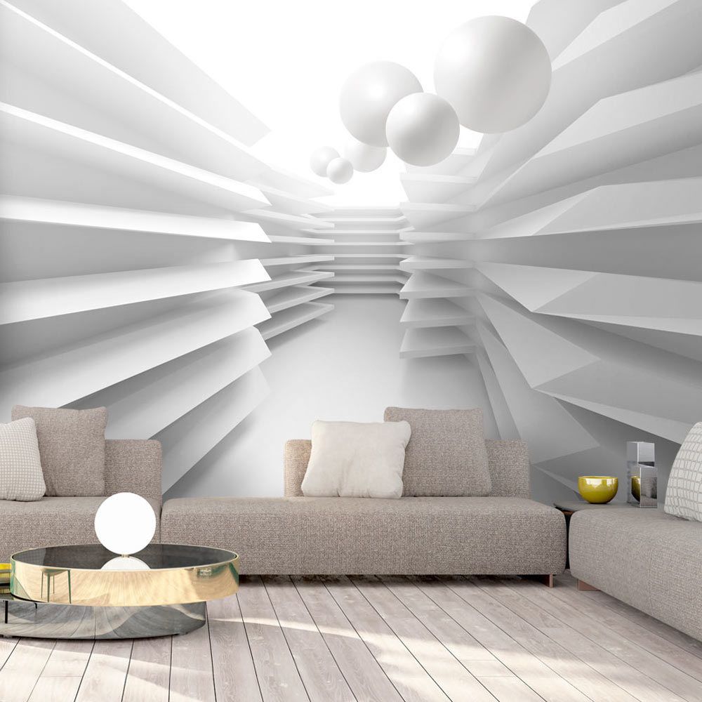 Bimago - Papier peint - White Maze - Décoration, image, art | Abstractions | Moderne | - Papier peint