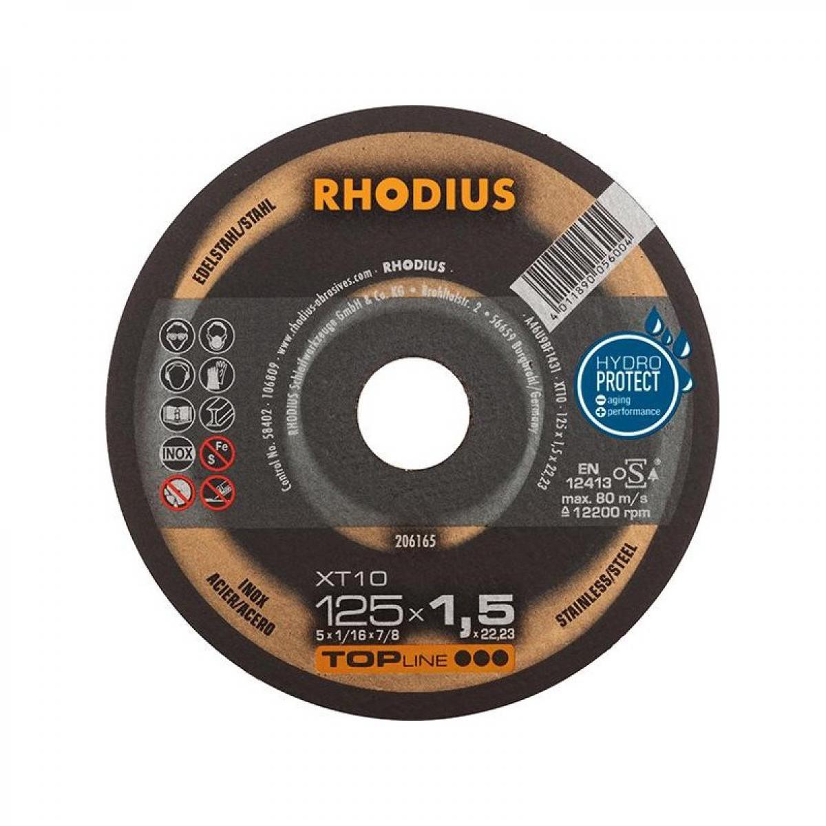 Rhodius - Disque de coupe XT10 125 x 1,5mm Rhodius(Par 50) - Outils de coupe