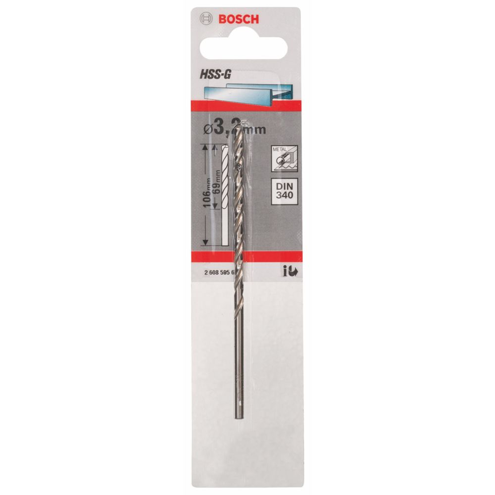 Bosch - Foret à métaux rectifiés HSS-G DIN 340 série longue Ø5.0mm Longueur 132mm BOSCH 2608595683 - Accessoires vissage, perçage