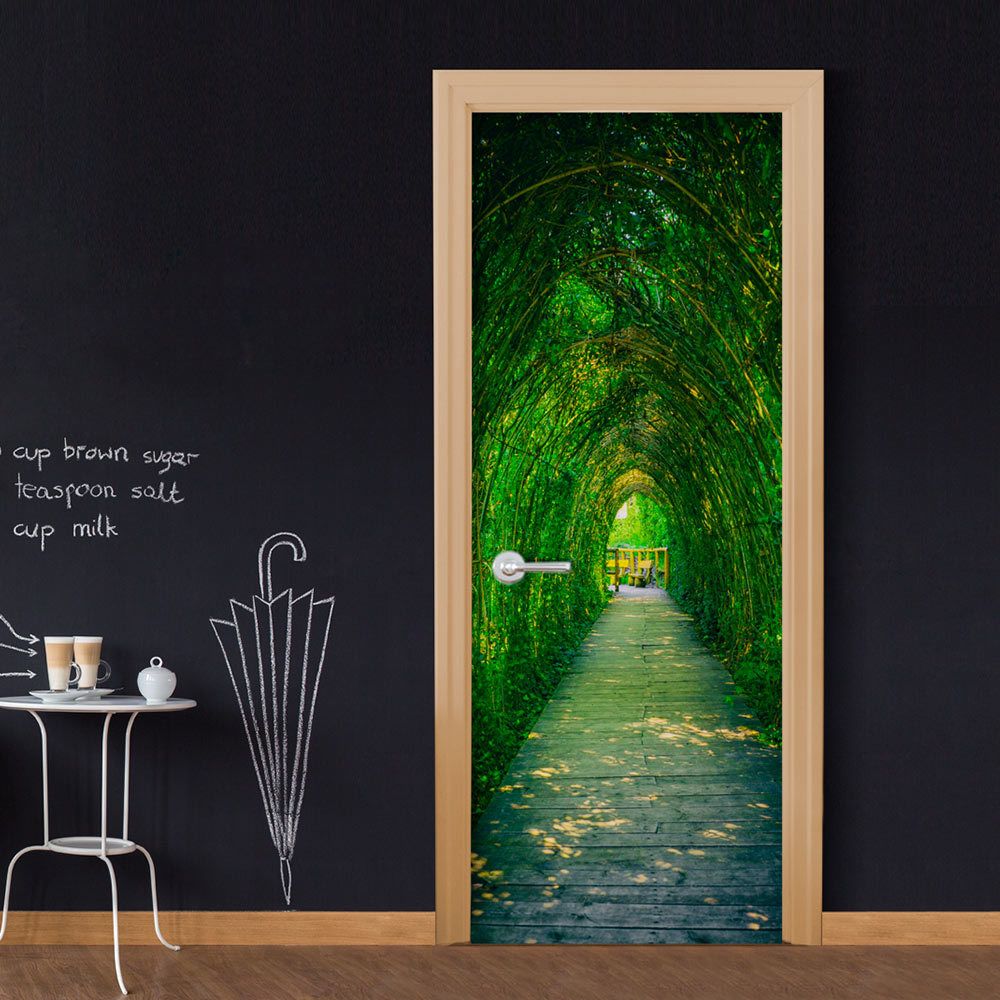 Bimago - Papier-peints pour porte | Green Corridor | 100x210 | | - Papier peint