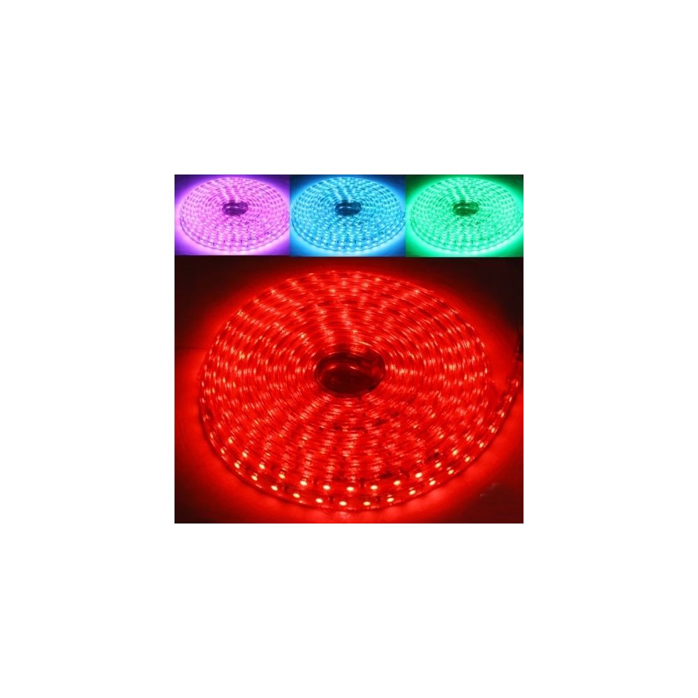 Wewoo - Ruban LED Waterproof Lumière imperméable de corde de RVB 5050 SMD de boîtier, 60 / M, longueur: 5m, CA 220-240V - Ruban LED