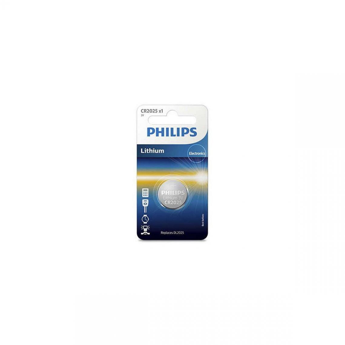 Philips - Piles Bouton Longlife 3.0v Coin 1-blister (20.0 X 2.5) Philips - Cr2025/01b - Piles spécifiques