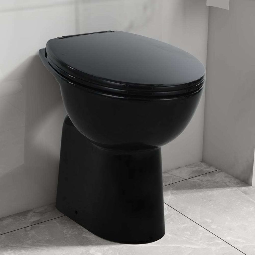 Vidaxl - vidaXL Toilette haute sans bord fermeture douce 7 cm Céramique Noir - WC