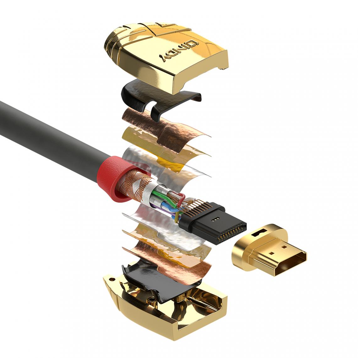 Lindy - Gold Line HDMI 4K (10 m) - Adaptateurs
