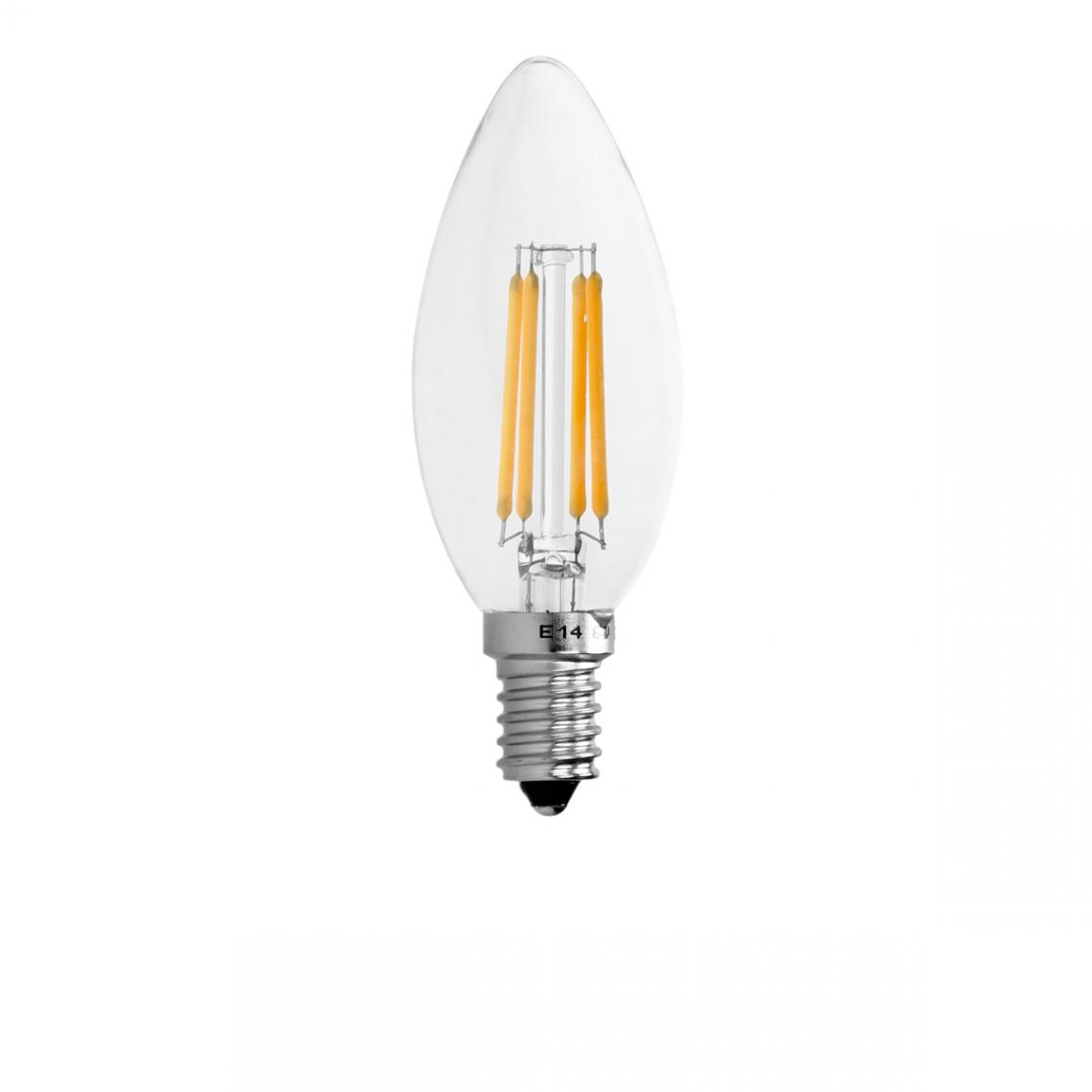 Ecd Germany - ECD Germany 6 x LED Filament de la bougie E14 4W 414 Lumens Angle de courant alternatif 120 ° 220-240 V reste caché et remplace 20W lampe à incandescence ampoule Blanc Chaud - Ampoules LED