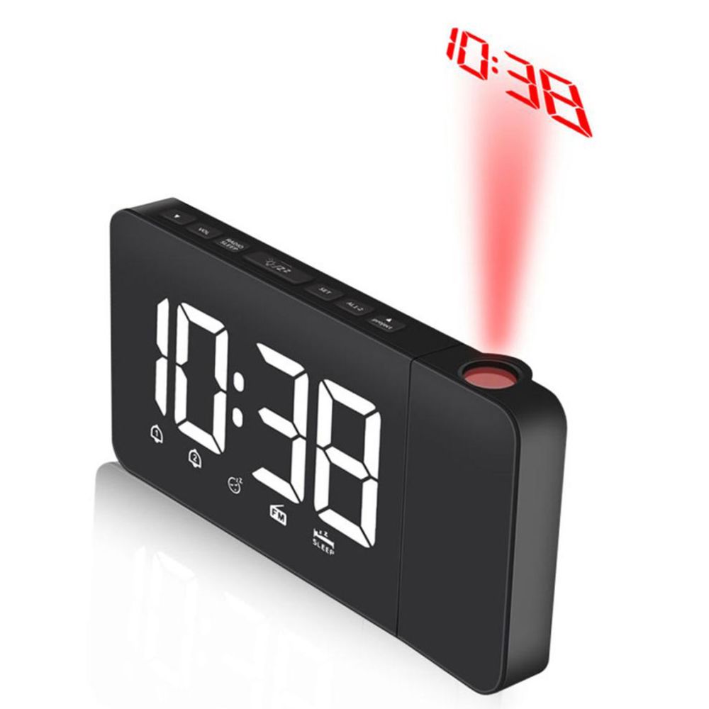 marque generique - Projecteur mural numérique à LED avec réveil heure pour projecteur Horloge Radio FM bleu - Appareils de mesure