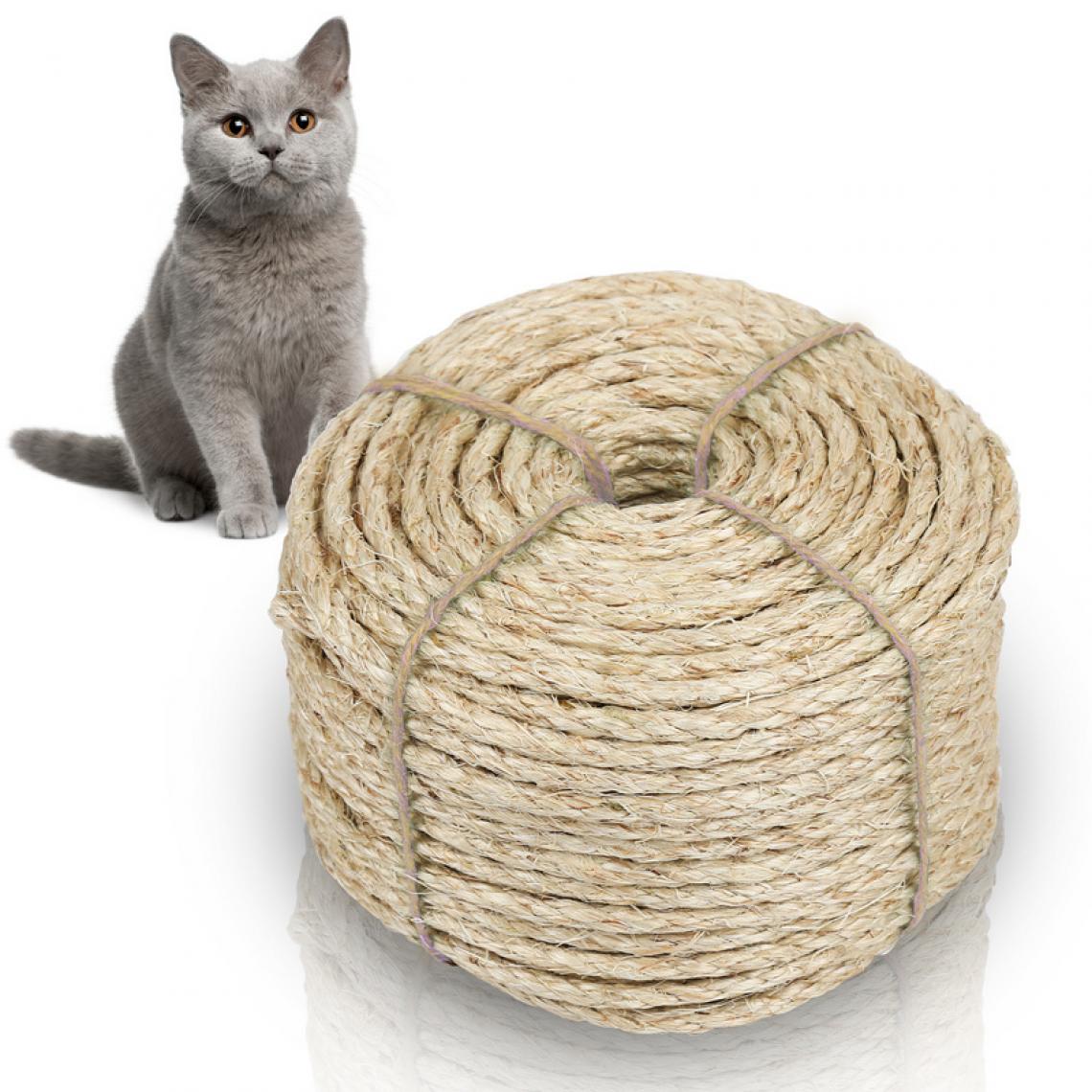 Einfeben - Corde de sisal pour animaux de compagnie corde de sisal chat corde à gratter corde à gratter corde 2500 * 0.6CM - Corde et sangle