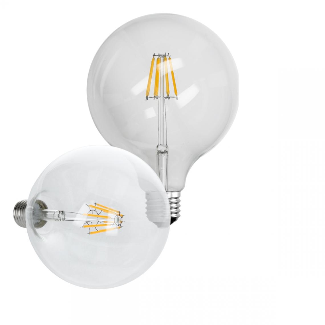 Ecd Germany - ECD Germany 4 x LED Filament de l'ampoule E27 Edison 8W 125 mm 816 Lumen 120 ° Angle de courant alternatif 220-240 V reste caché et remplace 45W Lampe de globe incandescence Blanc Chaud - Ampoules LED