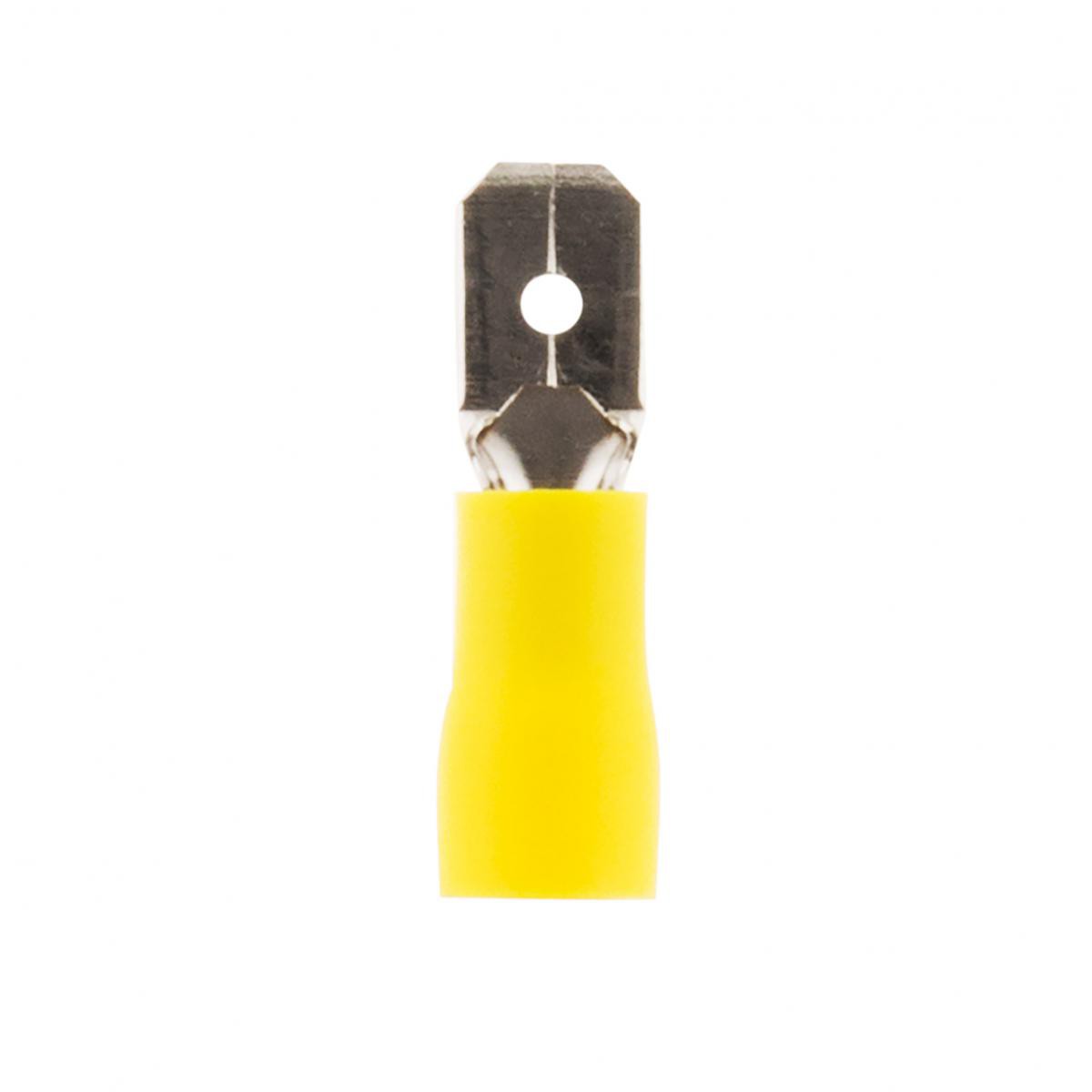 Zenitech - 10 cosses jaune languettes mâles 6,3 mm - Zenitech - Accessoires de câblage