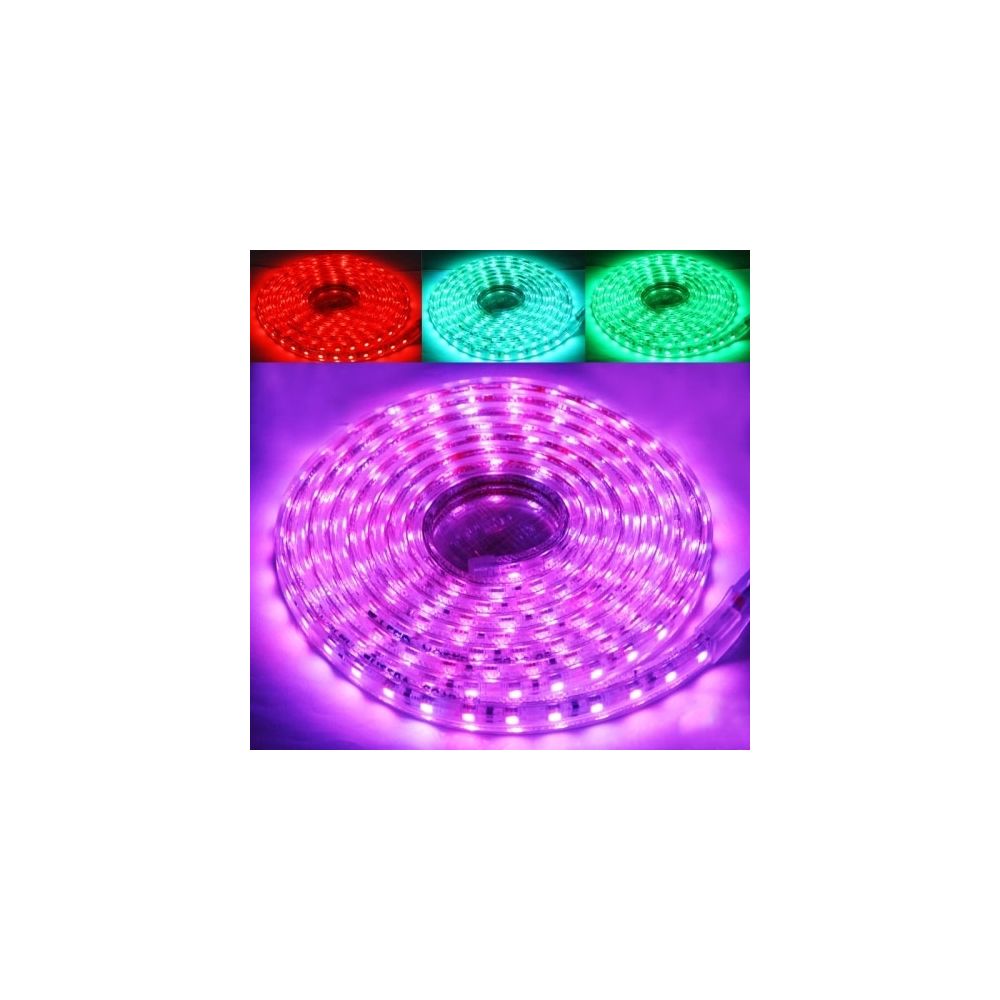 Wewoo - Ruban LED Waterproof Lumière imperméable de corde de RVB 5050 SMD de boîtier, 60 / M, longueur: 3m, CA 220-240V - Ruban LED