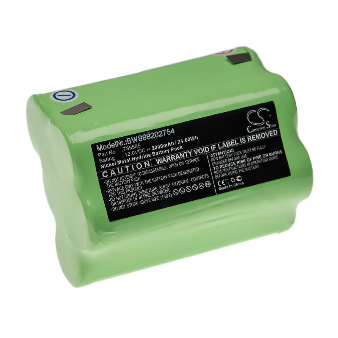 Vhbw - vhbw Batterie compatible avec Scales TESTUT T62 Type B250 outil de mesure (2000mAh, 12V, NiMH) - Piles rechargeables