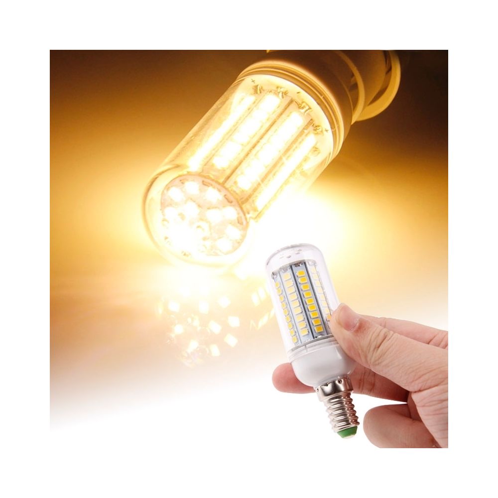 Wewoo - Ampoule Transparent E14 2835 SMD 8.0W AC 220-240V 420LM LED lampe de lumière de maïs avec couvercle blanche chaude 102 LEDs - Ampoules LED