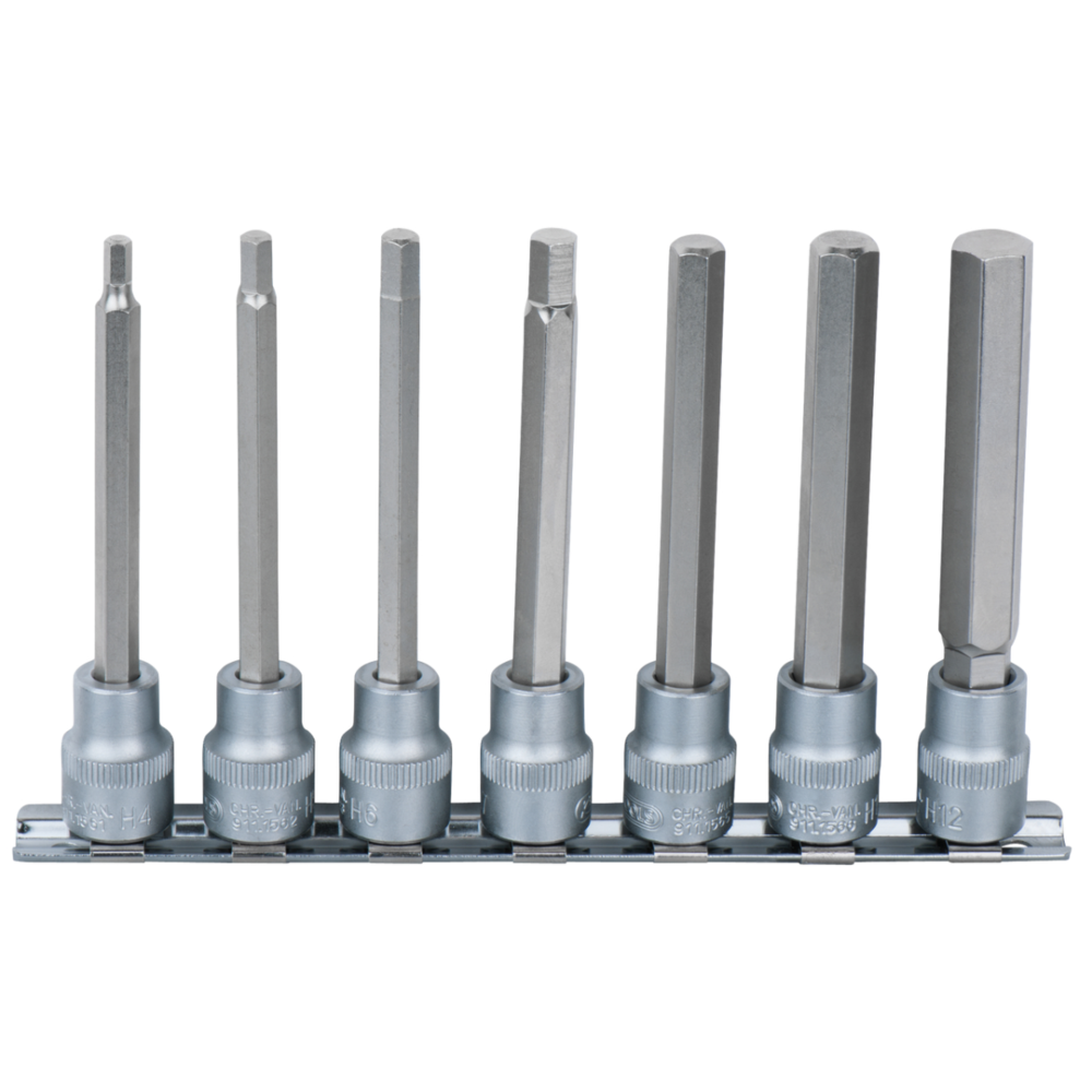 Ks Tools - Rail de 7 douilles tournevis longues 6 pans 3/8"", 4 à 12 mm KS TOOLS 922.3897 - Clés et douilles