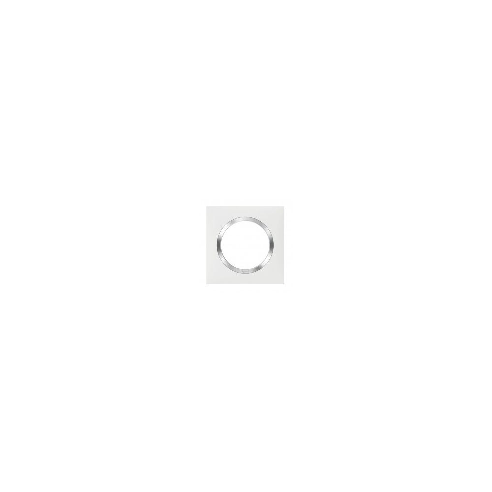 Legrand - Plaque de finition carrée 1 poste Dooxie - Finition blanc avec bague effet chrome - 600841 - Legrand - Fiches électriques
