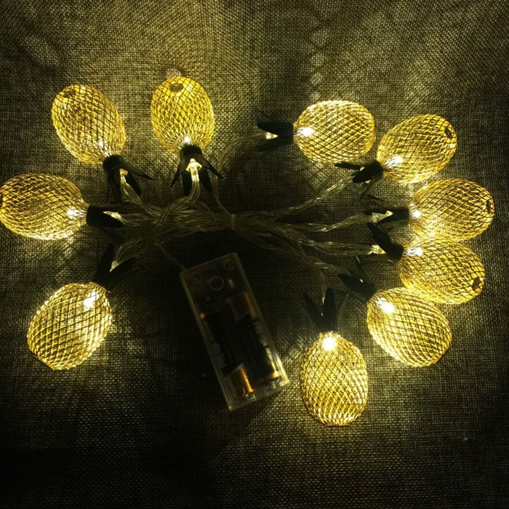marque generique - Fer or ananas LED guirlandes lumineuses décor à la maison lumière - Ruban LED