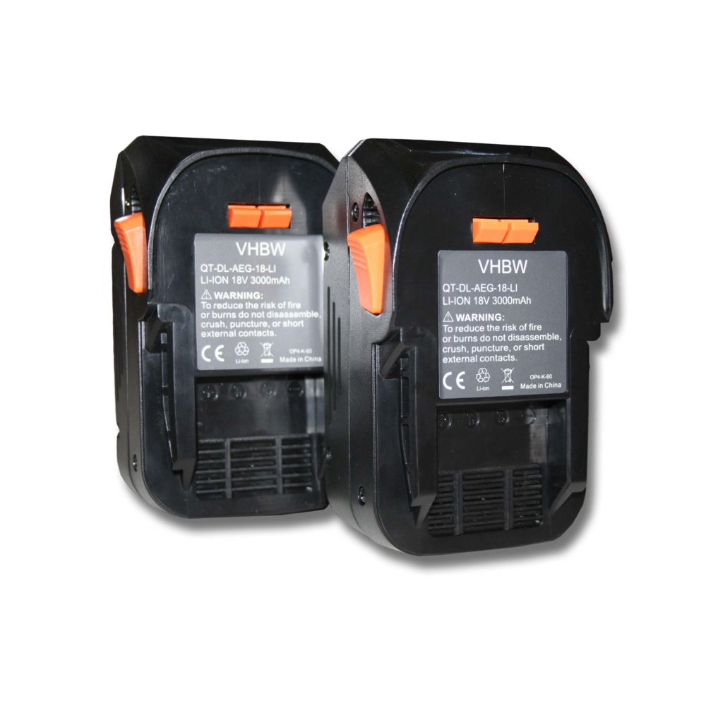 Vhbw - vhbw 2x Batterie compatible avec AEG BST 18X, BUS 18, BUS 18 X outil électrique (3000mAh Li-Ion 18V) - Clouterie